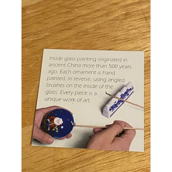 Bent Brush Art Signed Hand-Painted Cardinal Poinsettia Glass Christmas Ornament - Picture 10 of 10